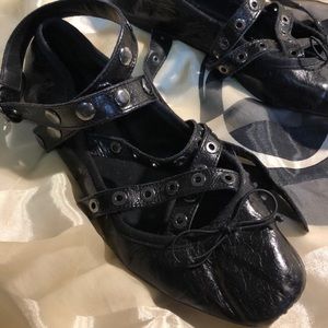 Zara wrap “ballet” style hard sole sandals